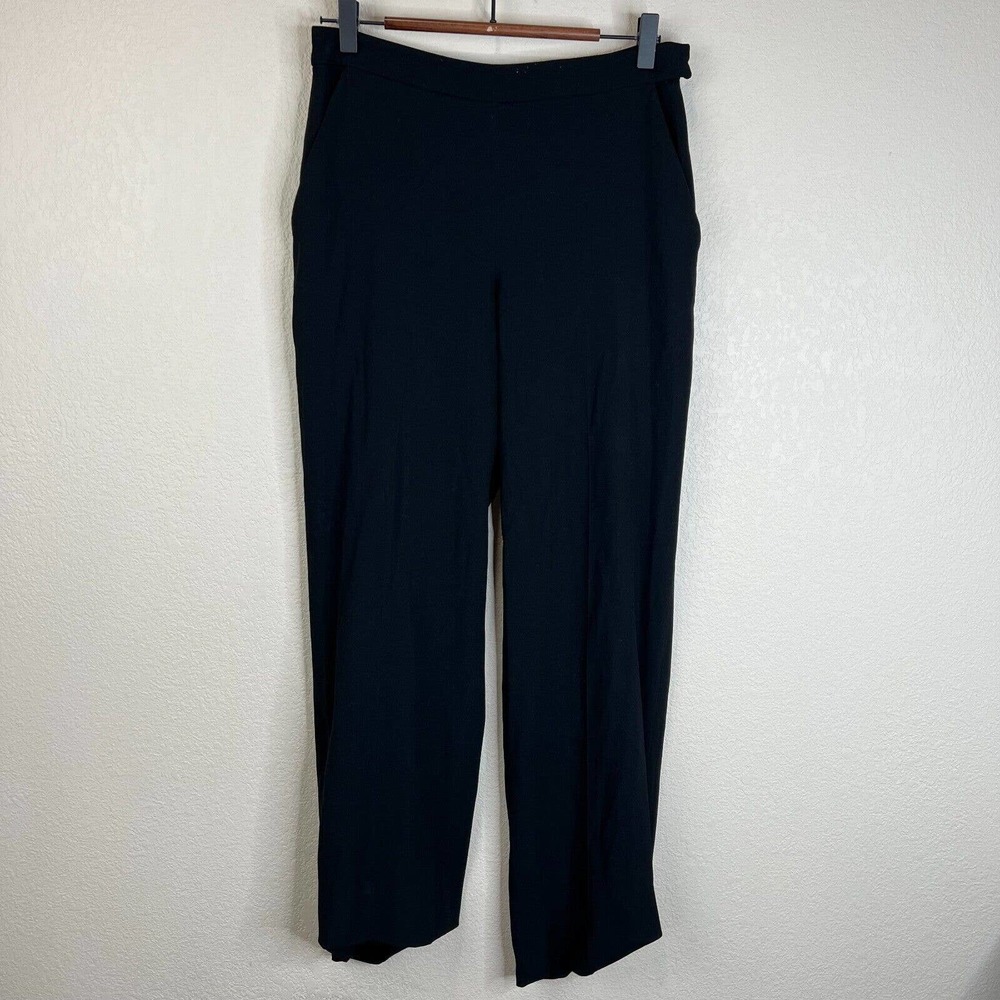 MM.Lafleur Womens Black Straight Leg Trouser Pants Size‎ 2 Flat Front Twill